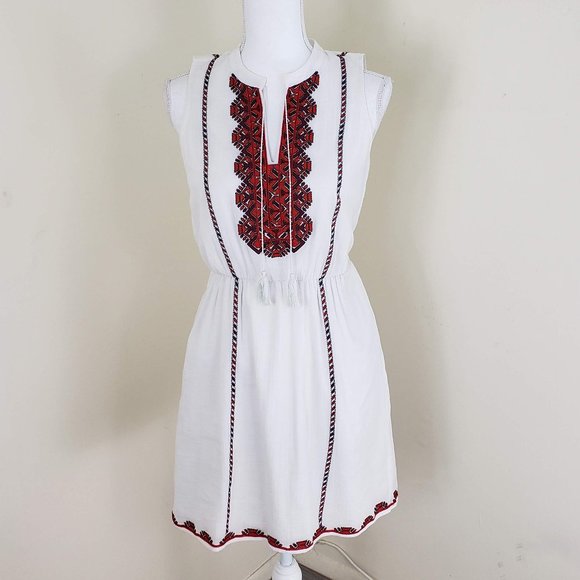 Madewell Boho Embroidered Tunic Dress White Size 0 - Picture 2 of 11